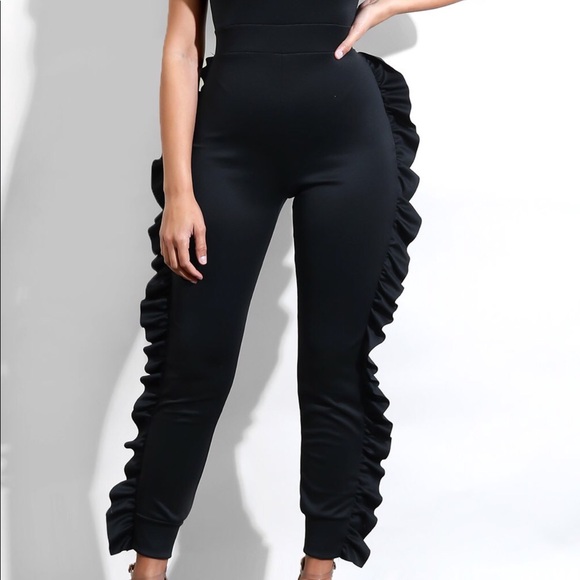 Solid Ruffle Jumpsuit - Picture 2 of 2